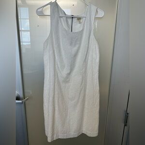 Hatley White Sleeveless Shift Dress size 10 with Textured Sea Horse Pattern